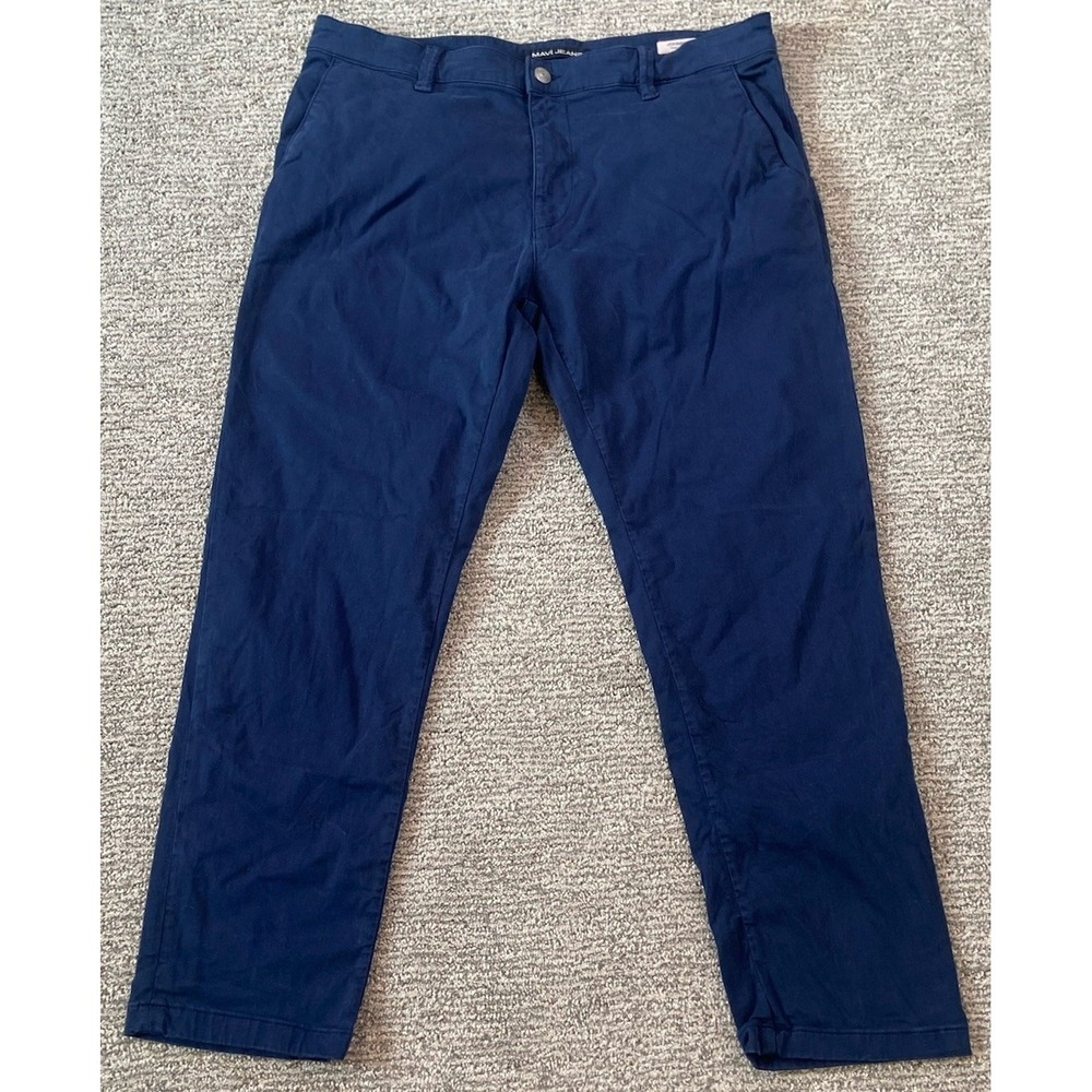 Mavi Jeans Pants Mens 36x28* Dark Blue Navy Johnny‎ Slim Leg Chino Khakis